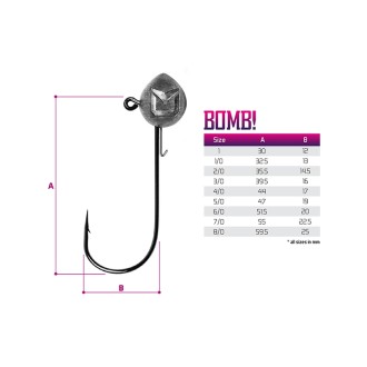 Jigová hlava s držákem Delphin Bomb! 12g 5ks
